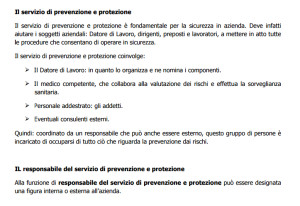 Il Servizio di prevenzione e Protezione