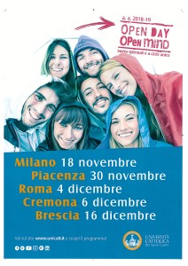 Locandina - Open Day - Università Cattolica del Sacro Cuore a. a. 2018-2019