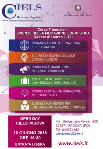 Locandina Open Day Padova - 16 GIUGNO 2018